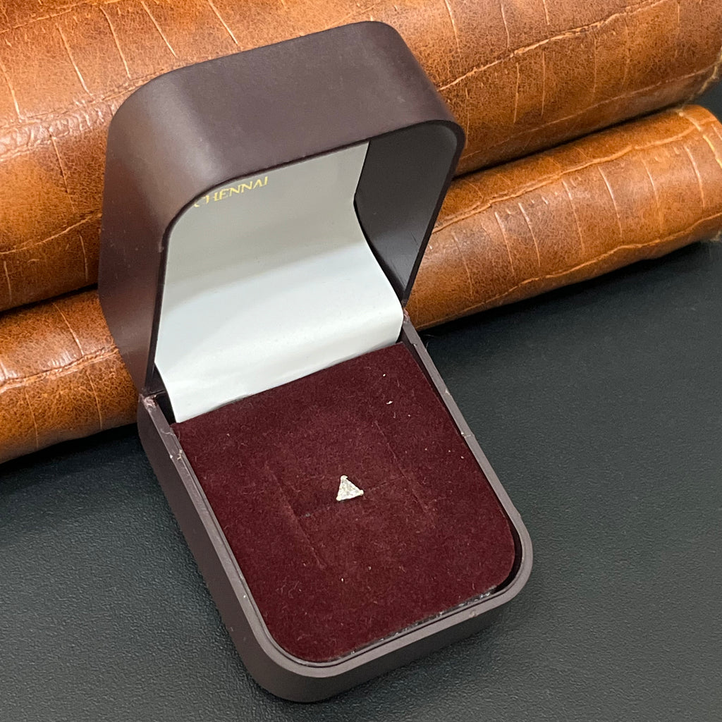 Silver Mens Triangle Stone Single Ear Stud 925