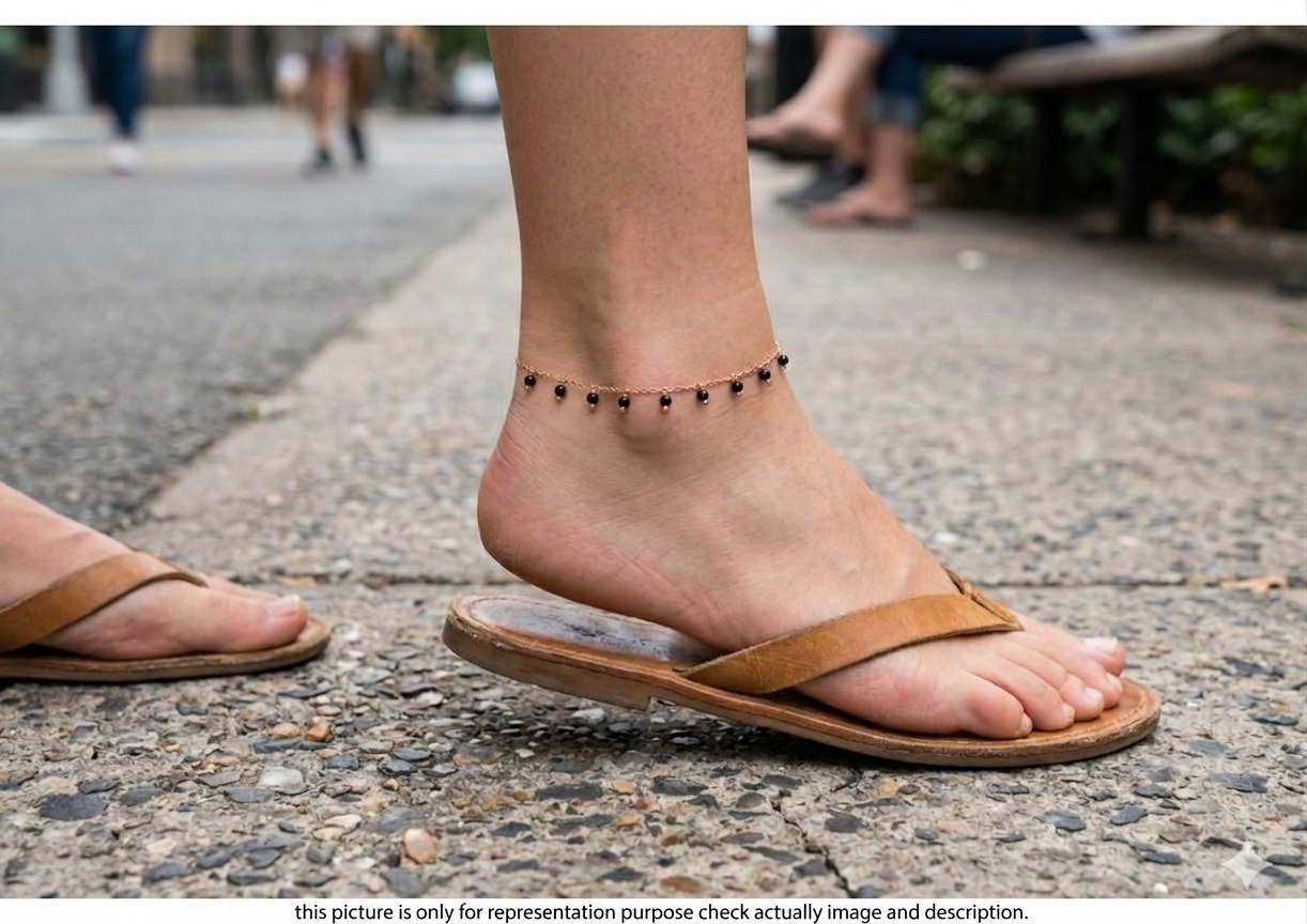 Ladies Anklets _Black Balls