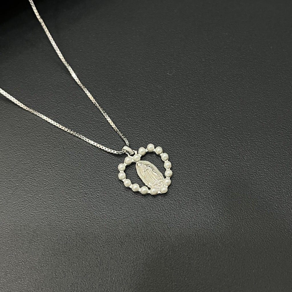Silver Ladies Chain Jesus Pearl