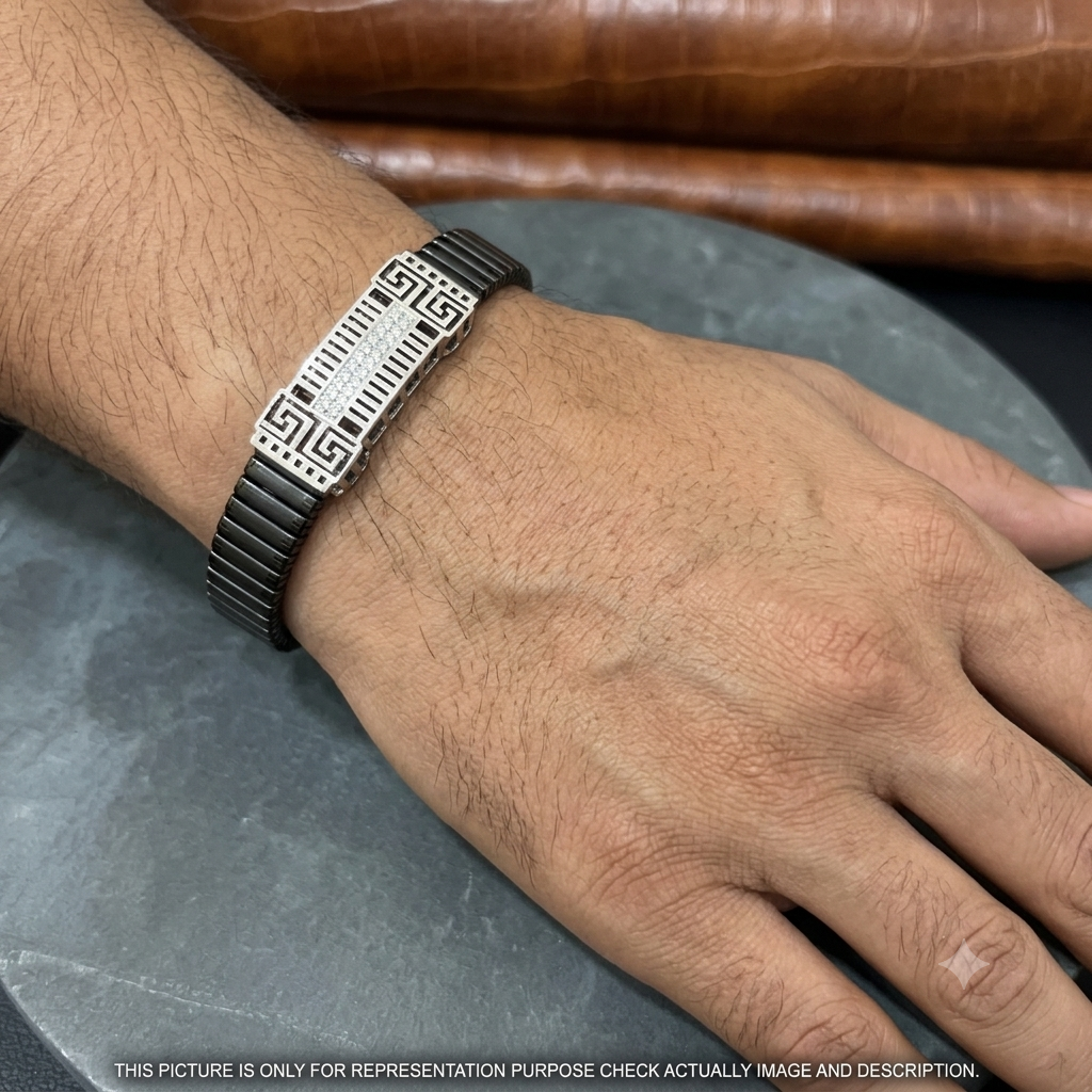 Silver Mens Flexible Bracelet FB12 925