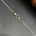 Silver Ladies Bracelet Infinity Heart Beeds 925