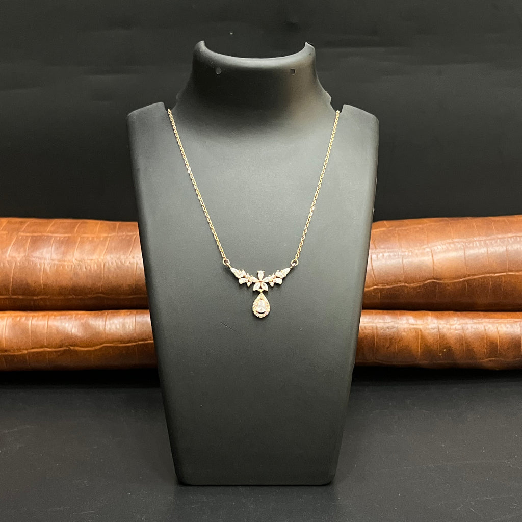 Silver Ladies Pendant Chain Elegant Petal Blossom Drop Rose Gold 925