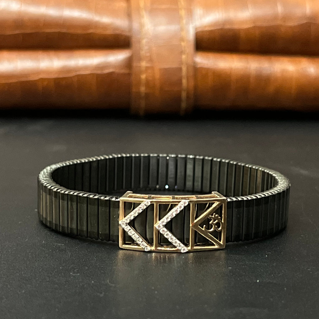 Silver Mens Flexible Bracelet Arrow OM 925