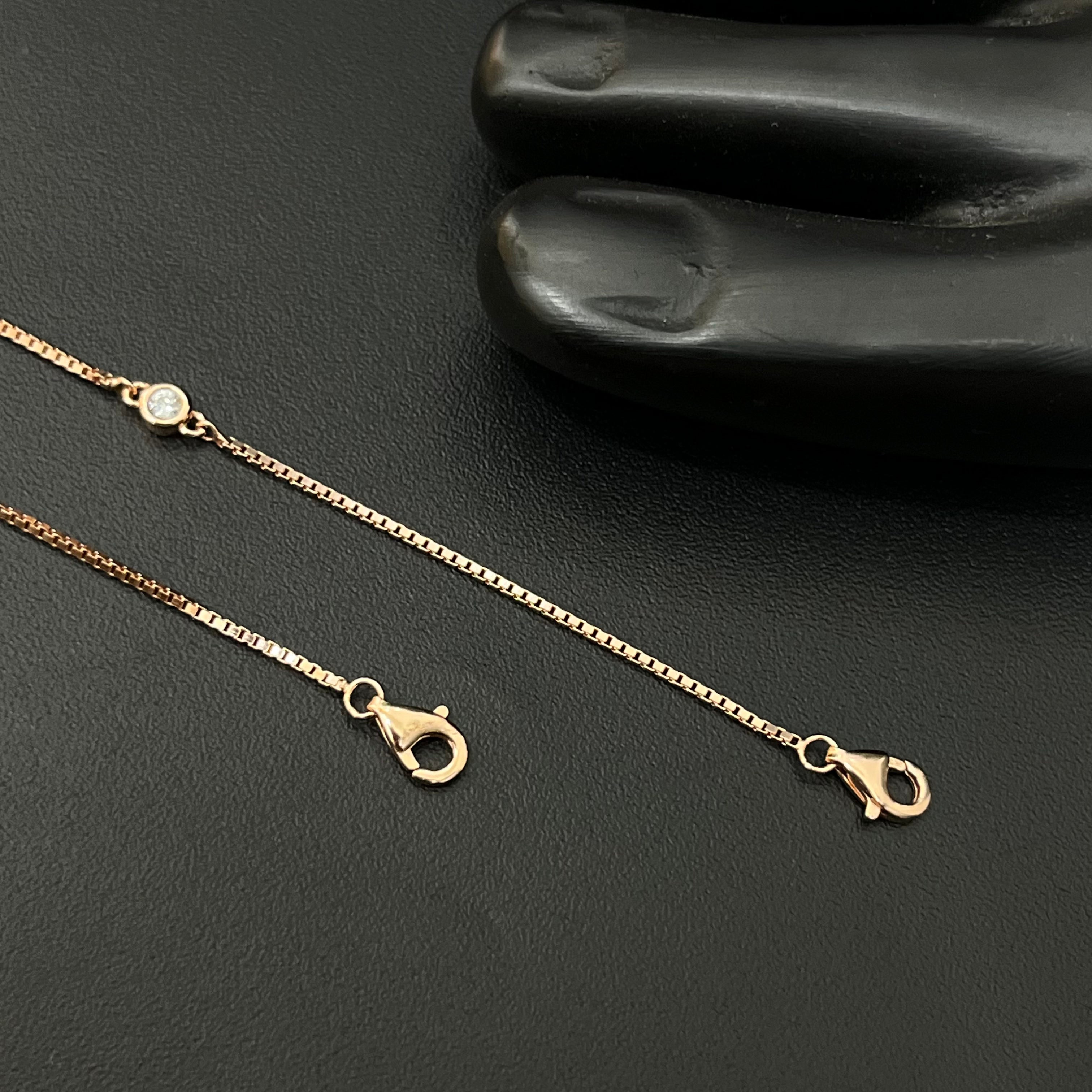 Silver Ladies Anklet Butterfly AD Rosegold 925