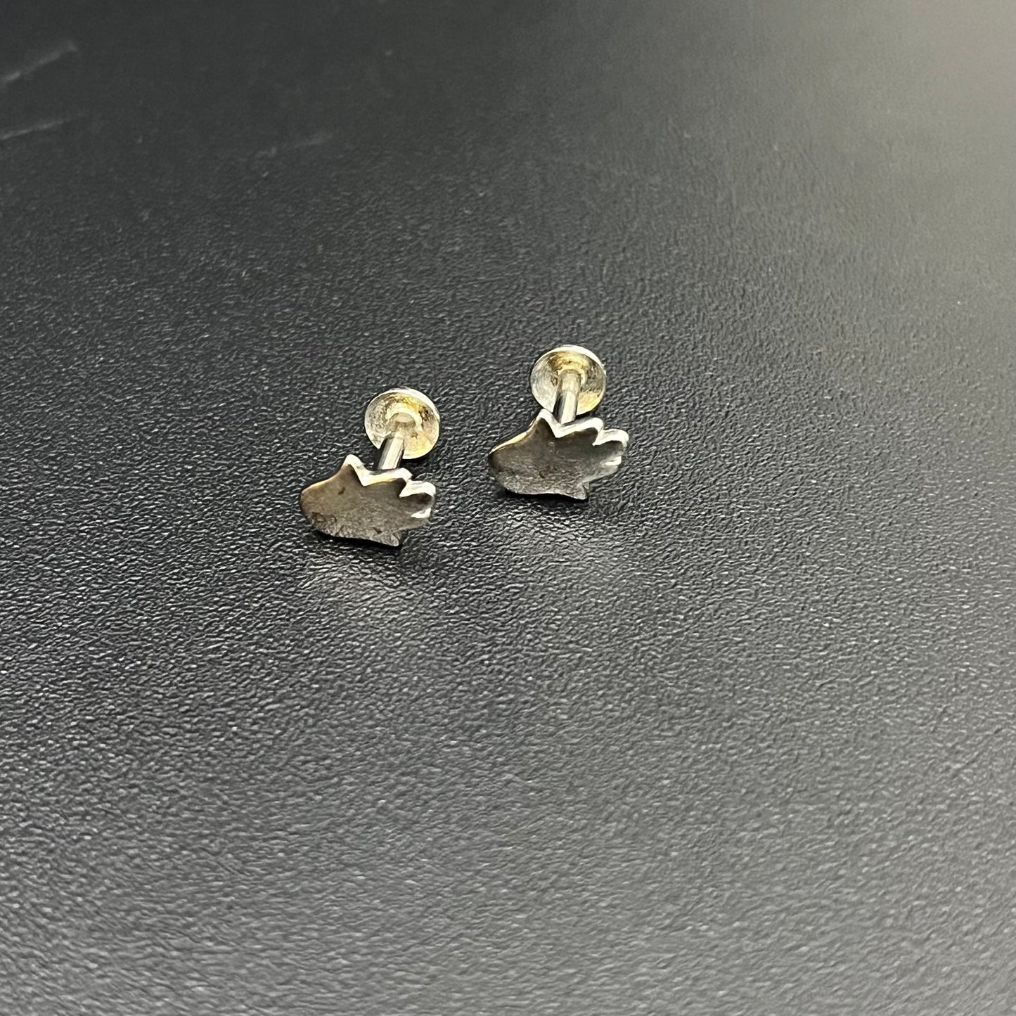 Silver Studs Flame Design