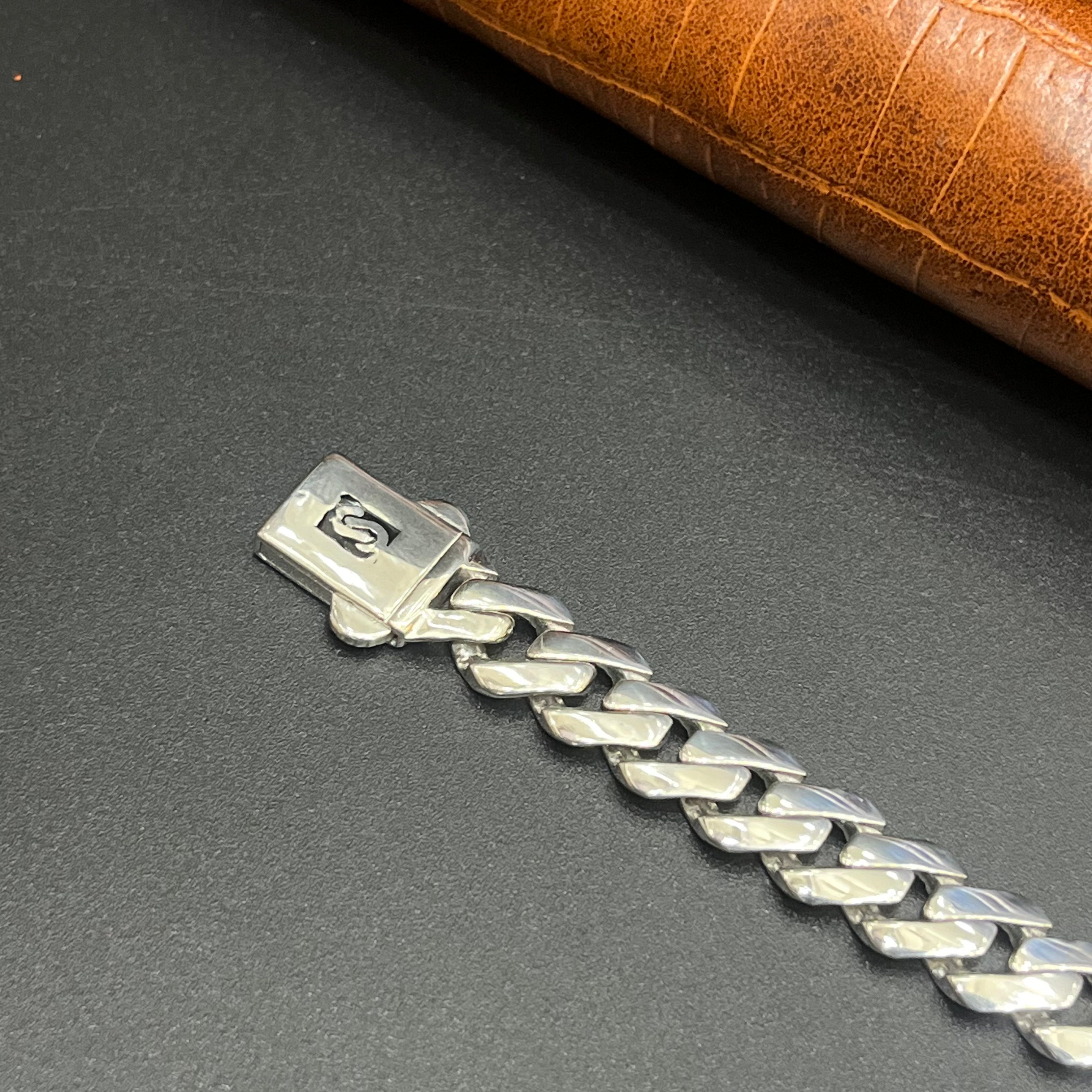 Silver Mens Bracelet Classic Cuban M01 925