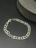 Silver Mens Bracelet Oval Lock 925
