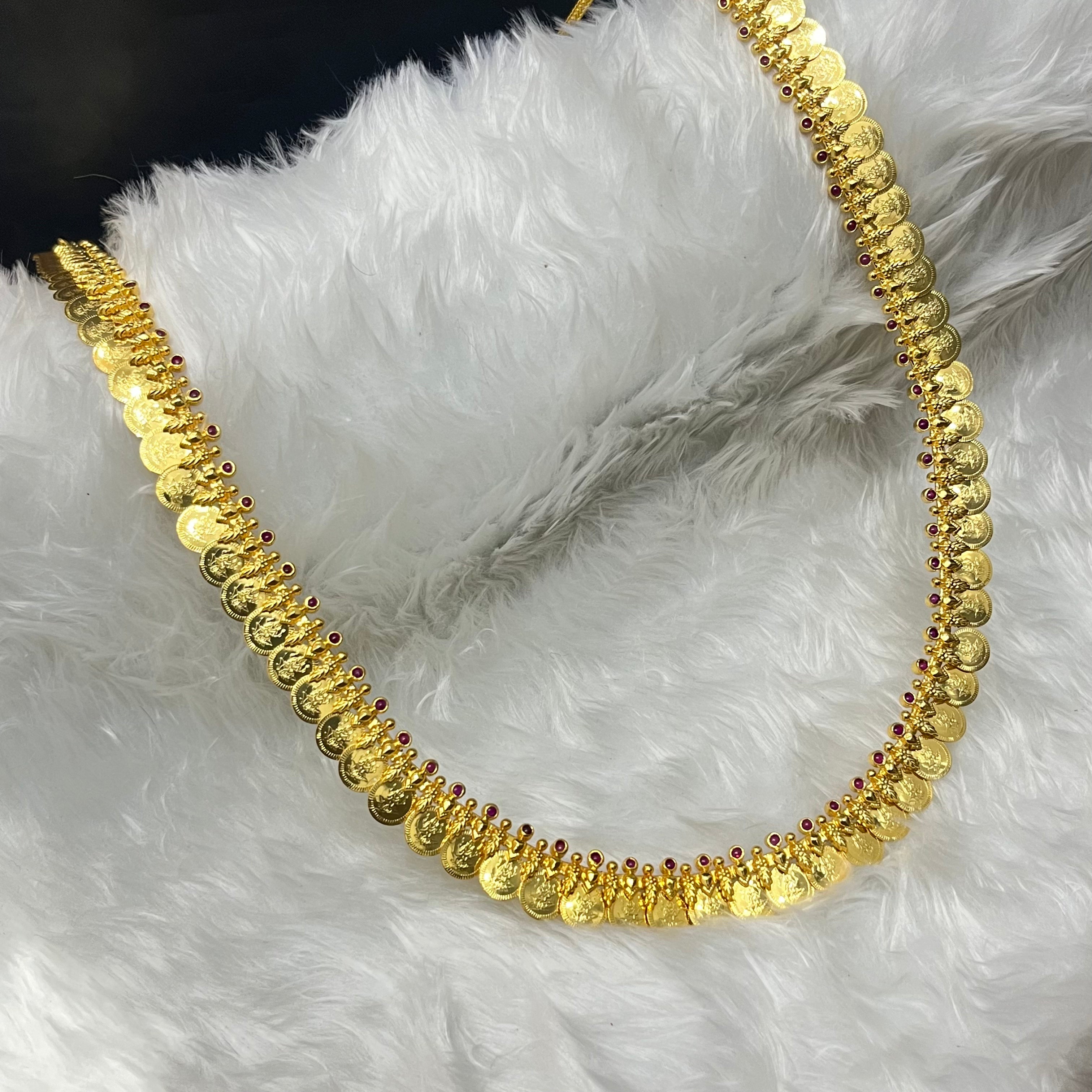 Silver Kasi Malai Haram Gold Finished 925
