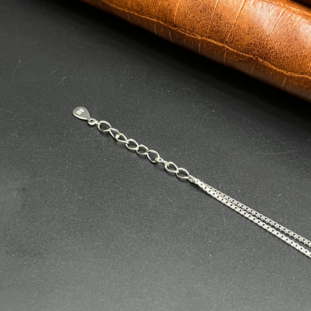 Silver Ladies Bracelet OM Double Layer Line 925