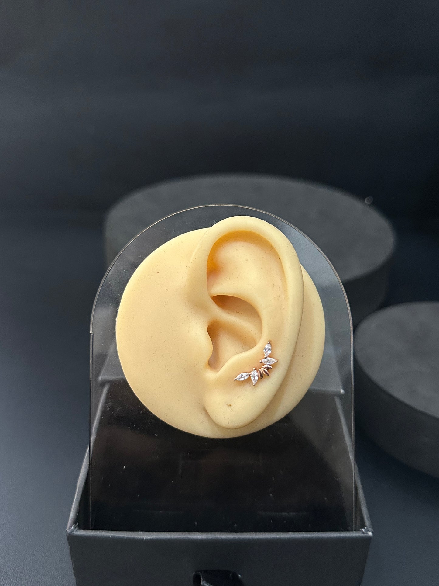 Silver Second Studs Half C Rosegold