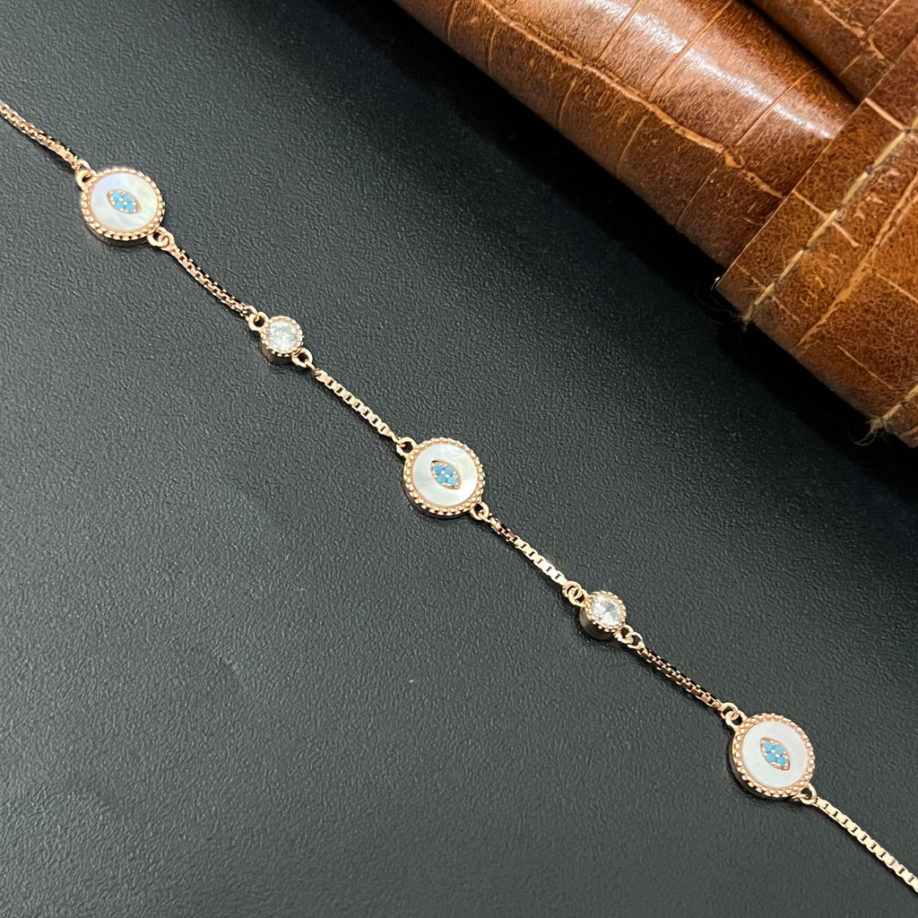 Silver ladies Bracelet Circle Rosegold 925
