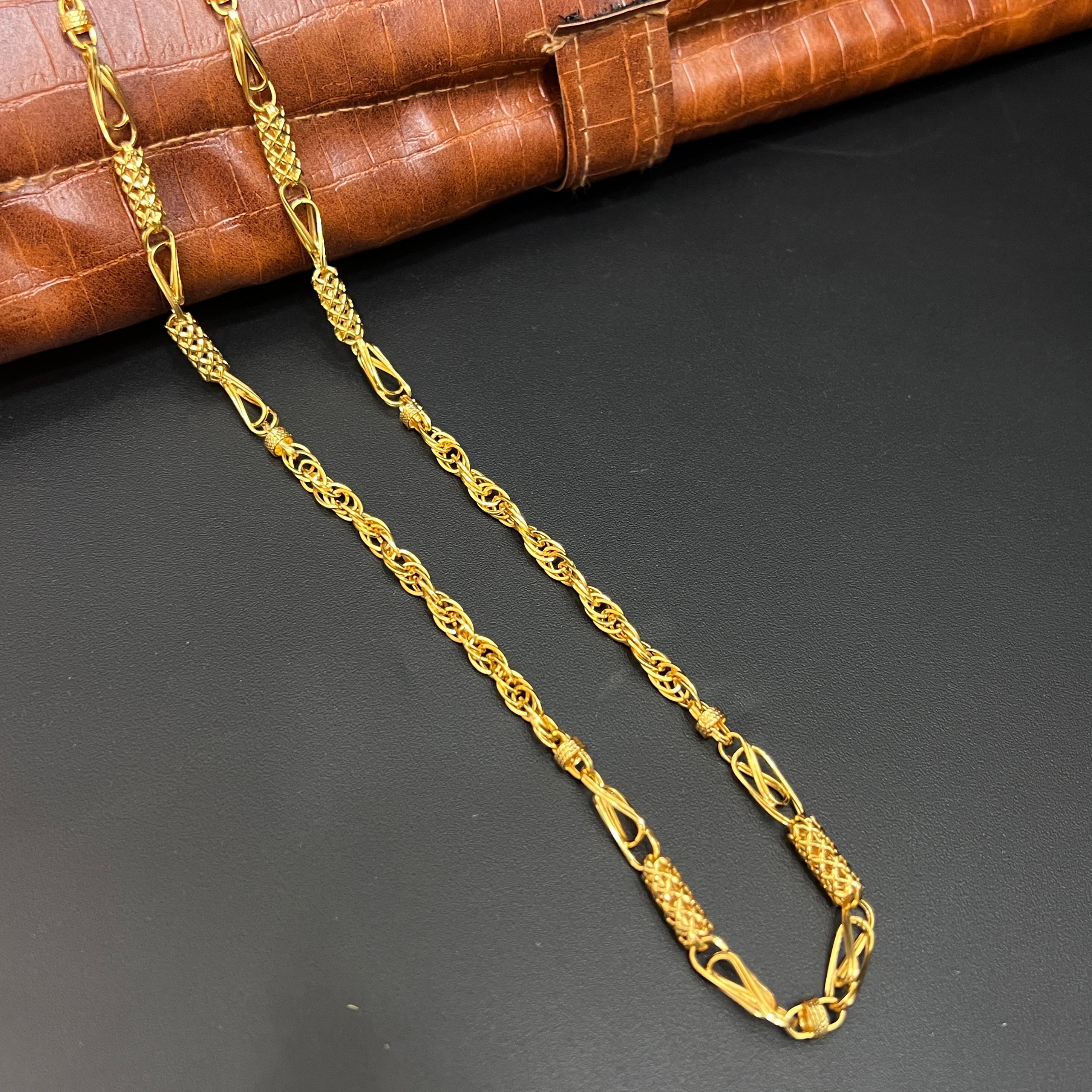 Silver Mens Chain Italian Gold Finished