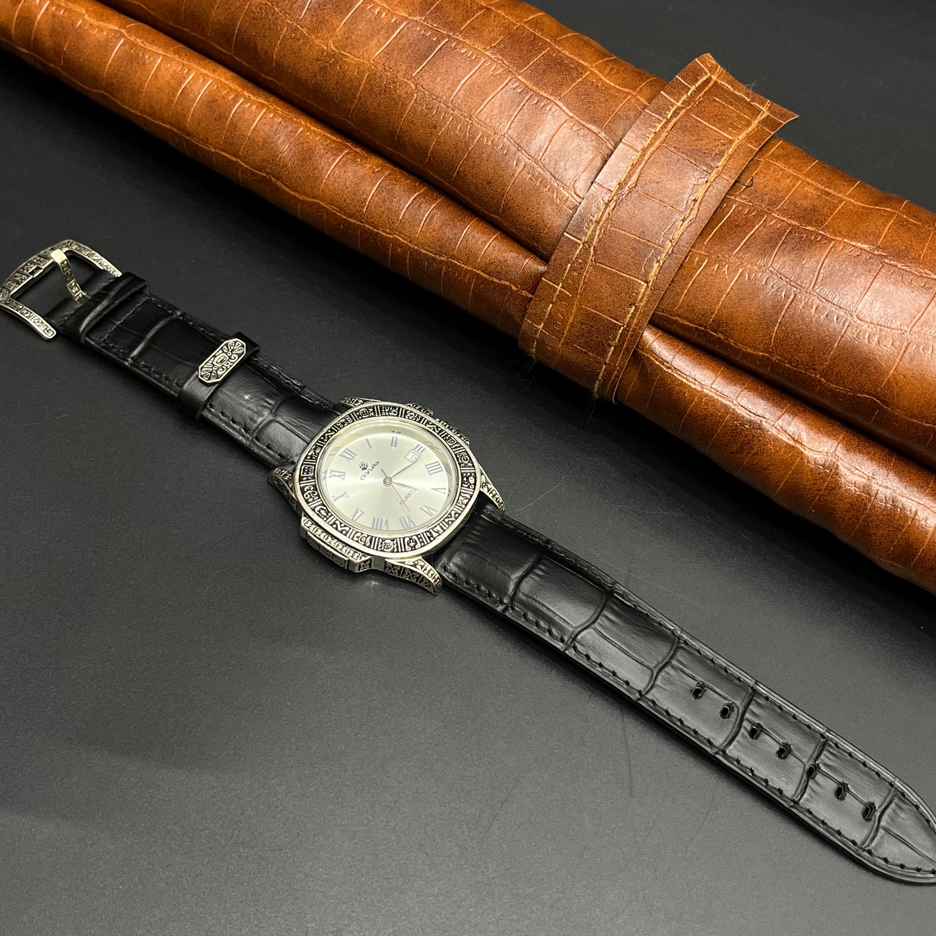 Silver Mens Watch Royal Roman Elegance 925