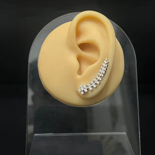 Silver Ear Cuff Star Floral