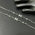 Silver Ladies Anklet Bows 925