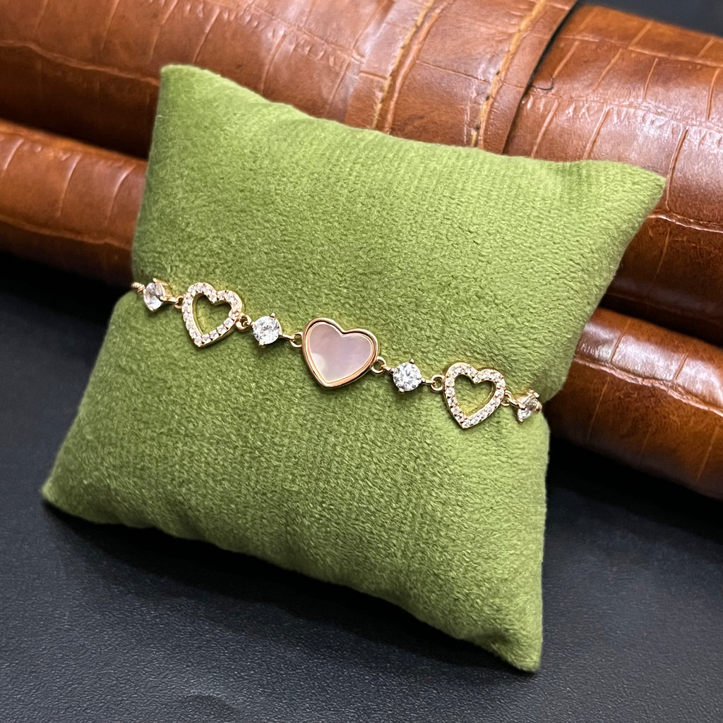 Silver Ladies Bracelet Blush Heart Garden Pink Rose Gold 925