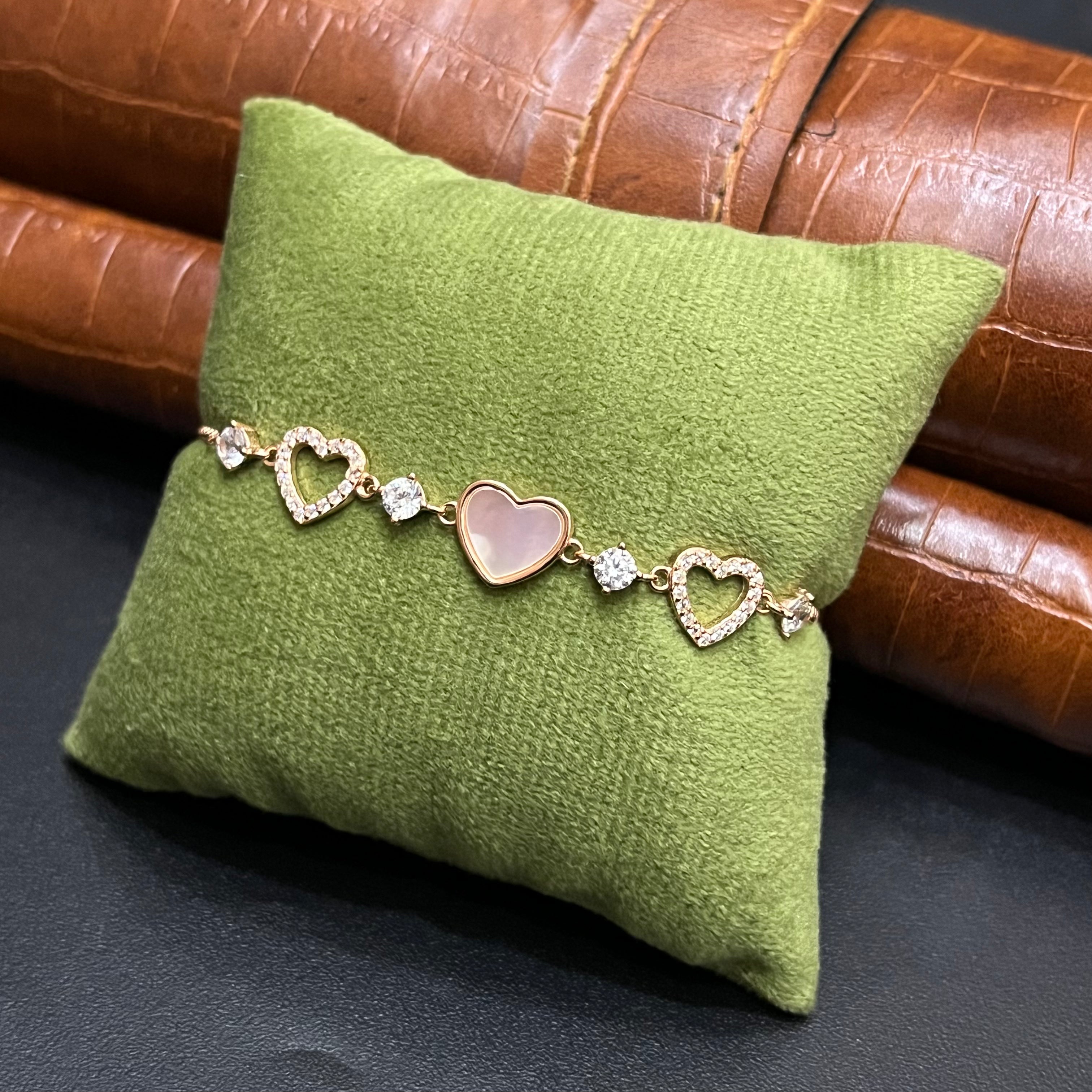 Silver Ladies Bracelet Blush Heart Garden Pink Rose Gold 925