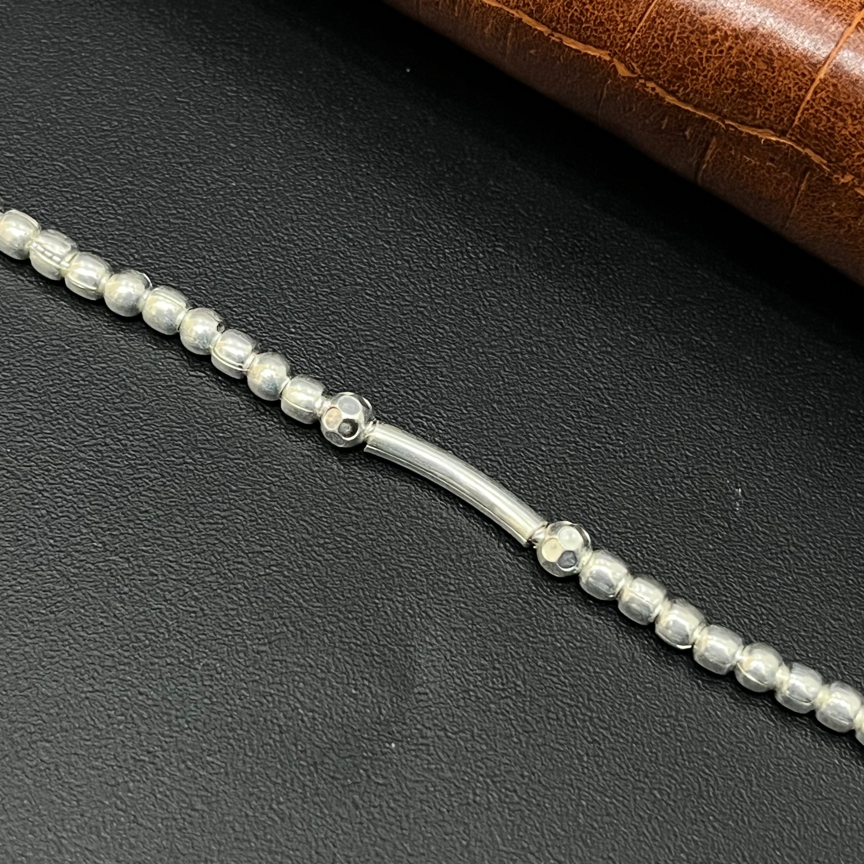 Silver Ladies Bracelet Balls Adjustable Loop