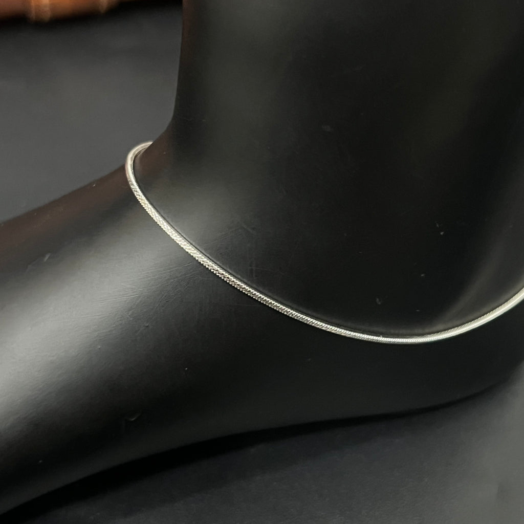 Silver Ladies Anklet V Plain 925
