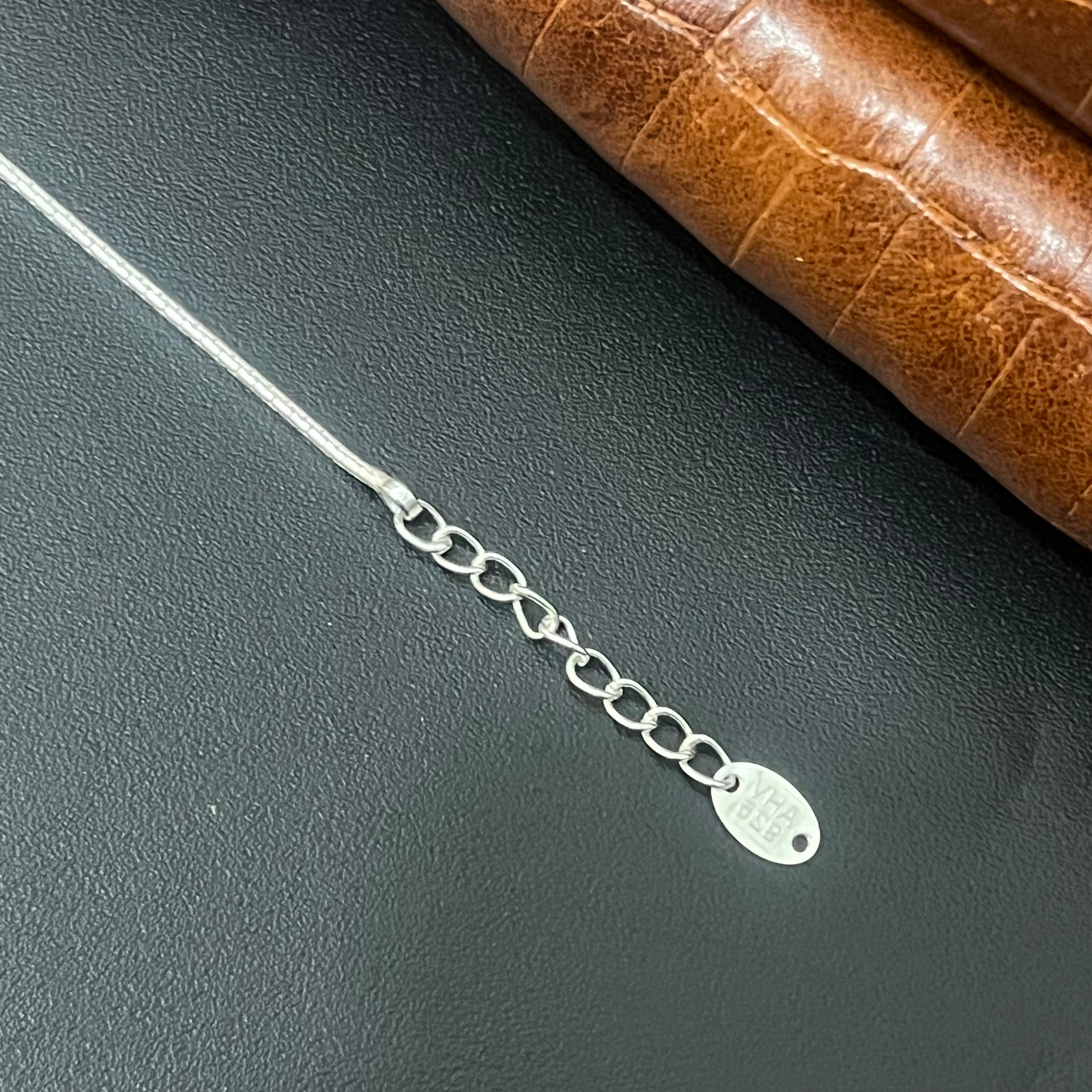 Silver Ladies Anklet Black Center Beads Centre 925