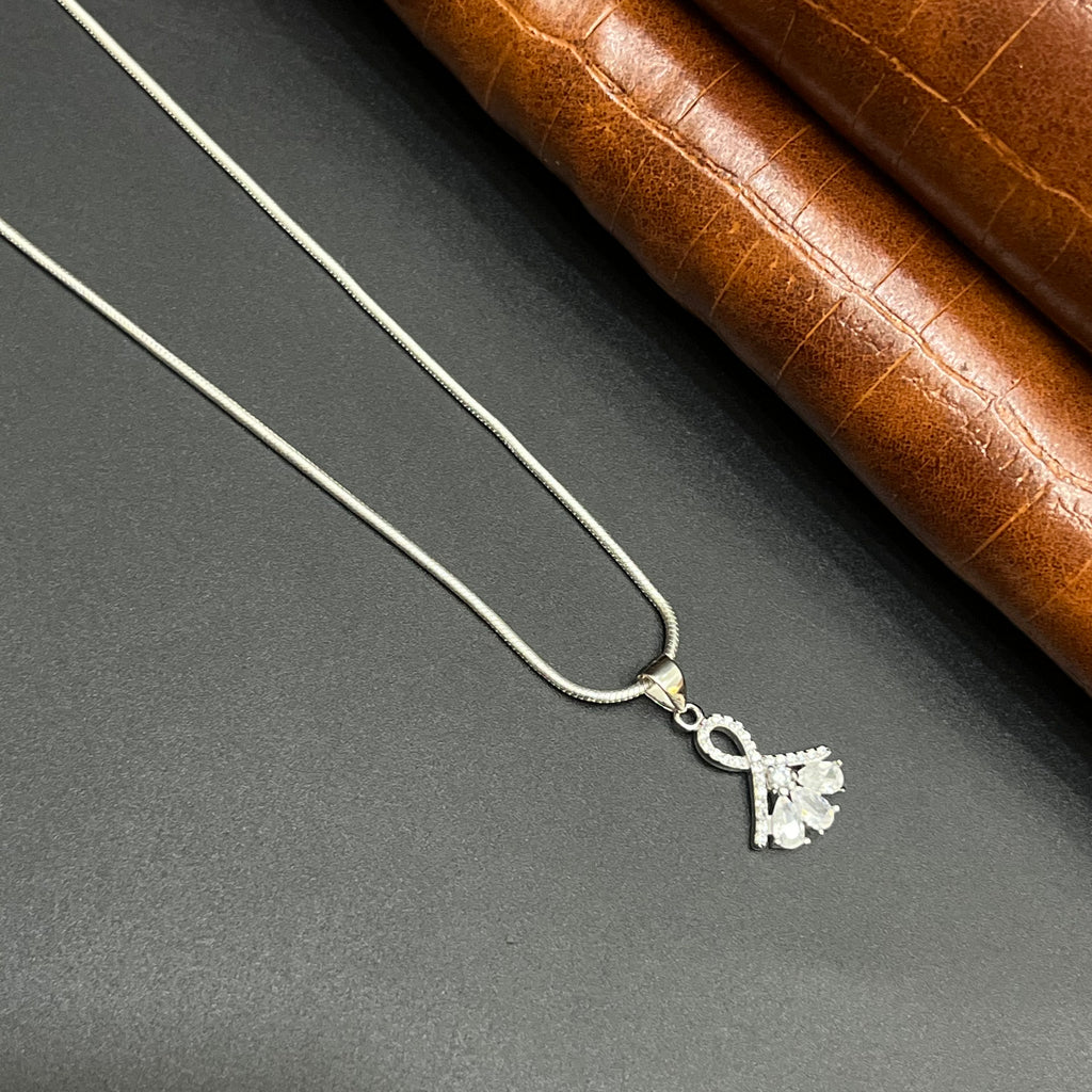 Silver Ladies Pendant Graceful Butterfly Bloom 925
