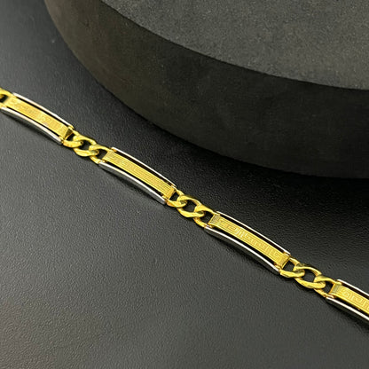 Silver Gents Bracelet Italian Gold Finished