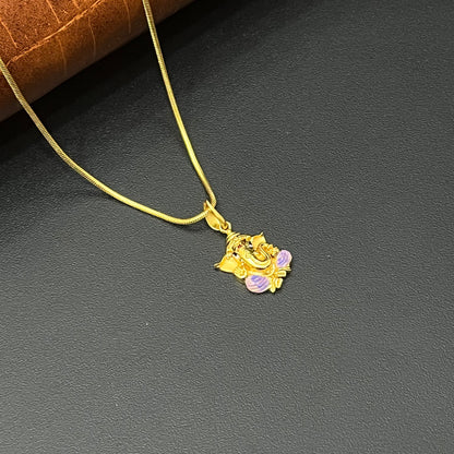 Silver Ganesha Pendant Gold Finished