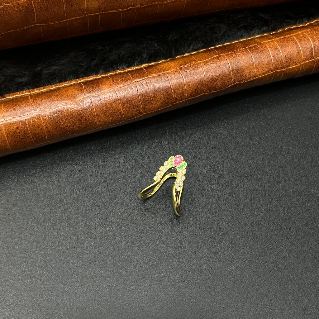 Silver Vanki Ring Gold Finished AD