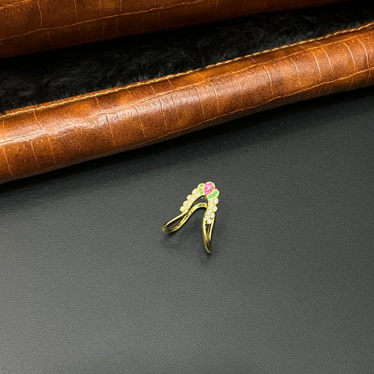 Silver Vanki Ring Gold Finished AD