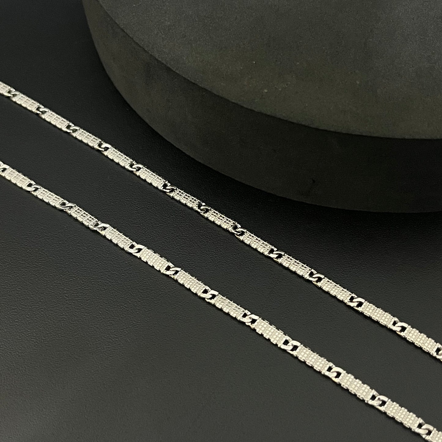 Silver Mens Chain Italian Slash Cut