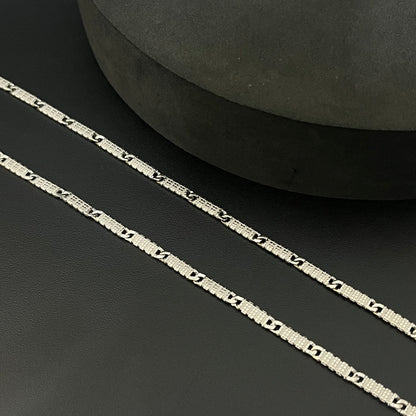 Silver Mens Chain Italian Slash Cut