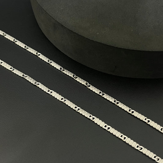 Silver Mens Chain Italian Slash Cut