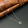 Silver Ladies Chain Green Emerald Heartz