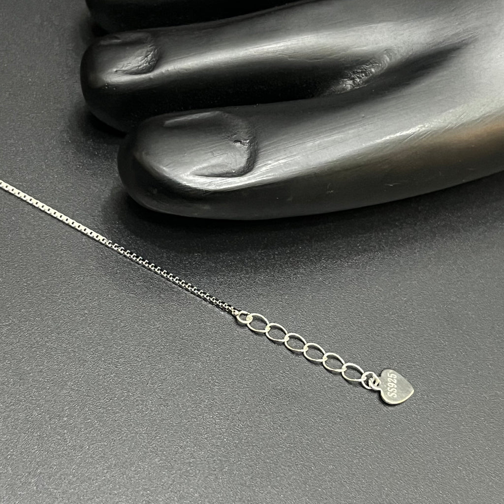 Silver Ladies Anklet Elegant Bloom Circle 925