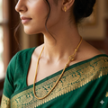 Silver Gold Finished Thali Saradu Floral Peacock