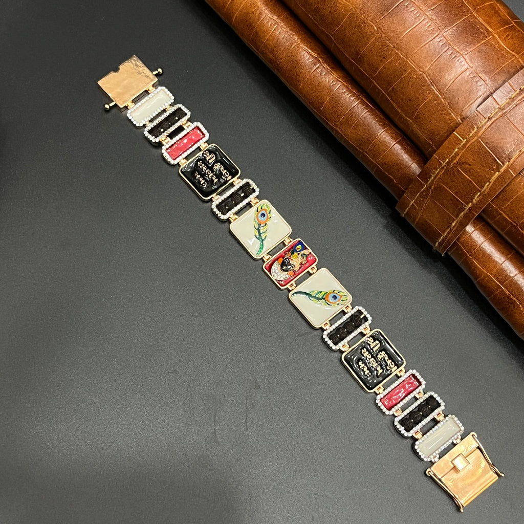 Silver Krishna Raksha Sutra Bracelet Rose Gold 925