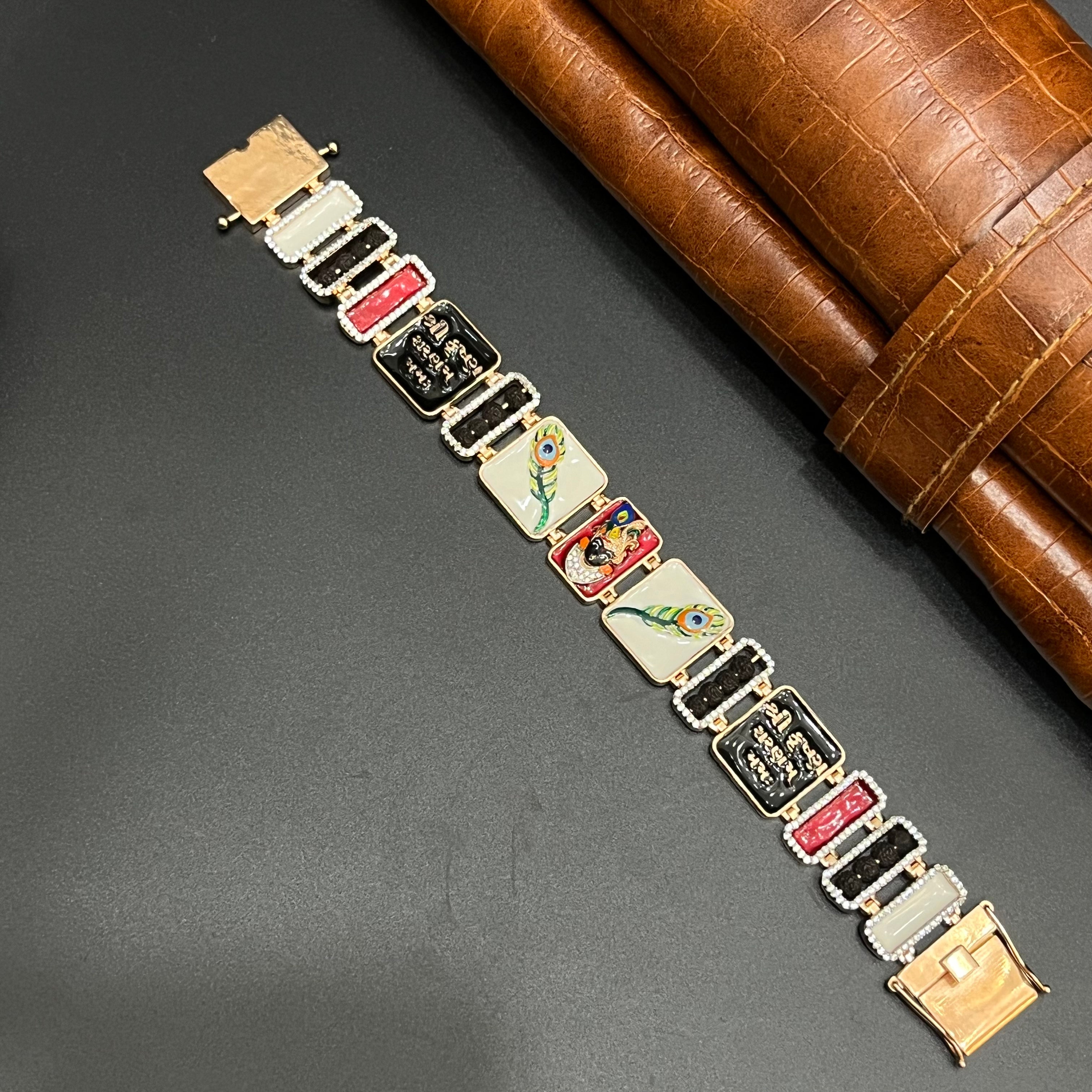 Silver Krishna Raksha Sutra Bracelet Rose Gold 925