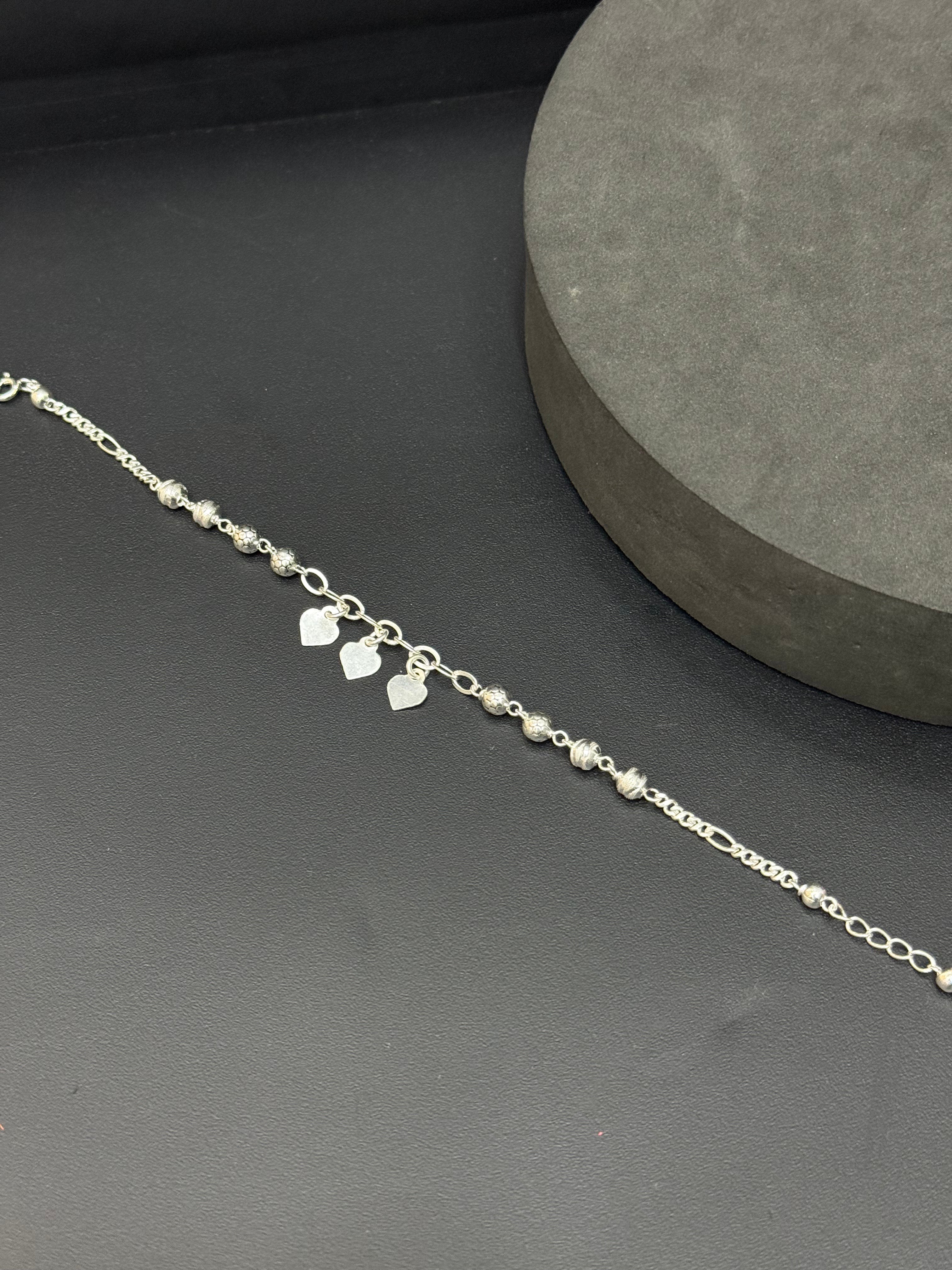 Ladies Bracelet Balls With Heart Hangings