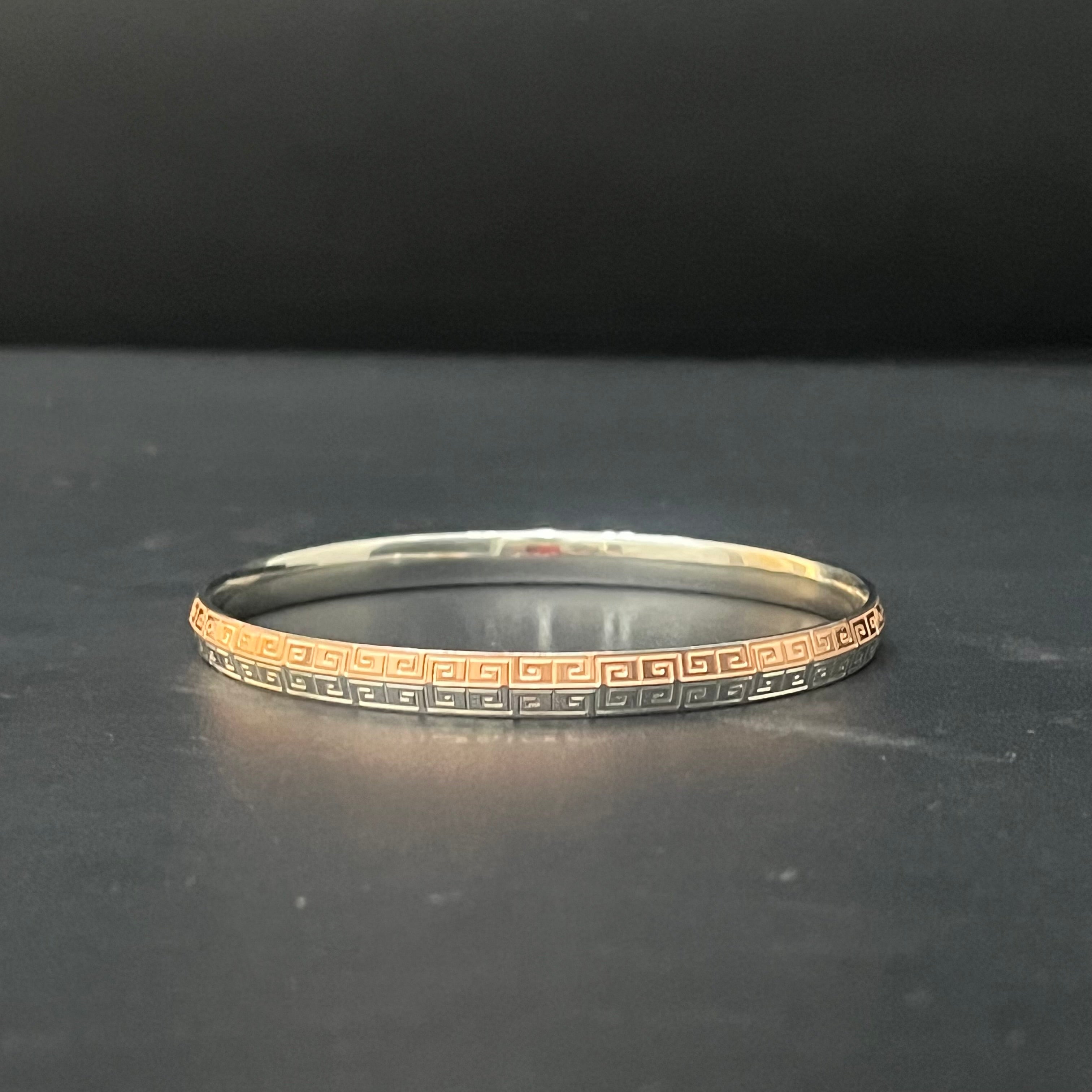 Silver Mens Kada Rosegold Finished Imported 925 R02
