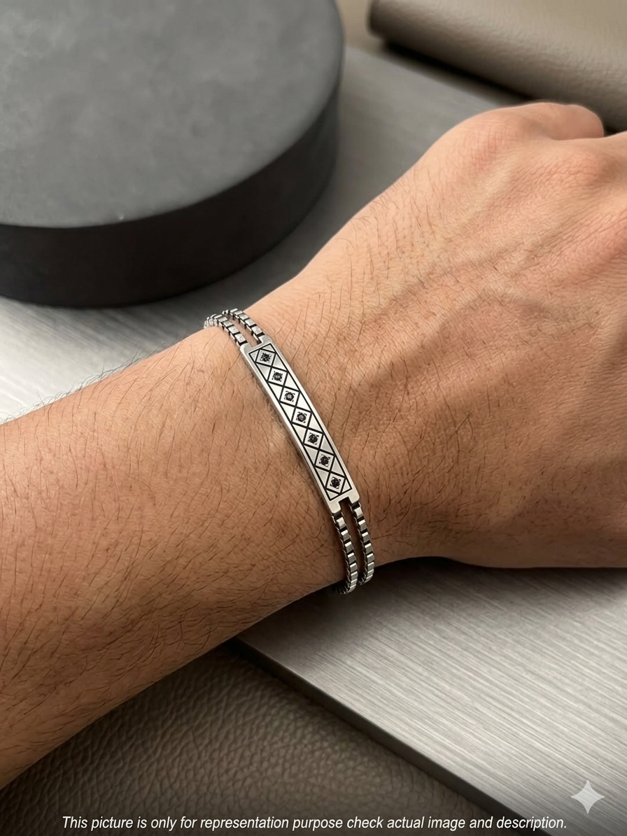 Men's Bracelet_ Italian semi oxidised Finished