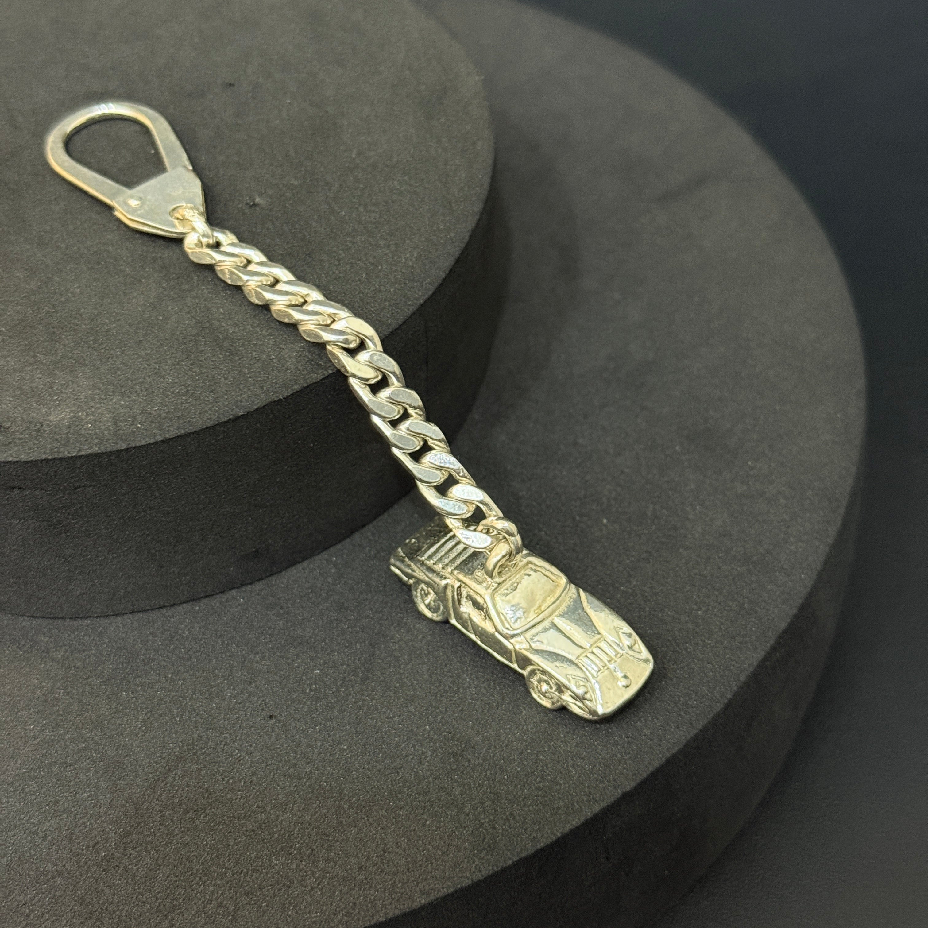 Silver Keychain Car
