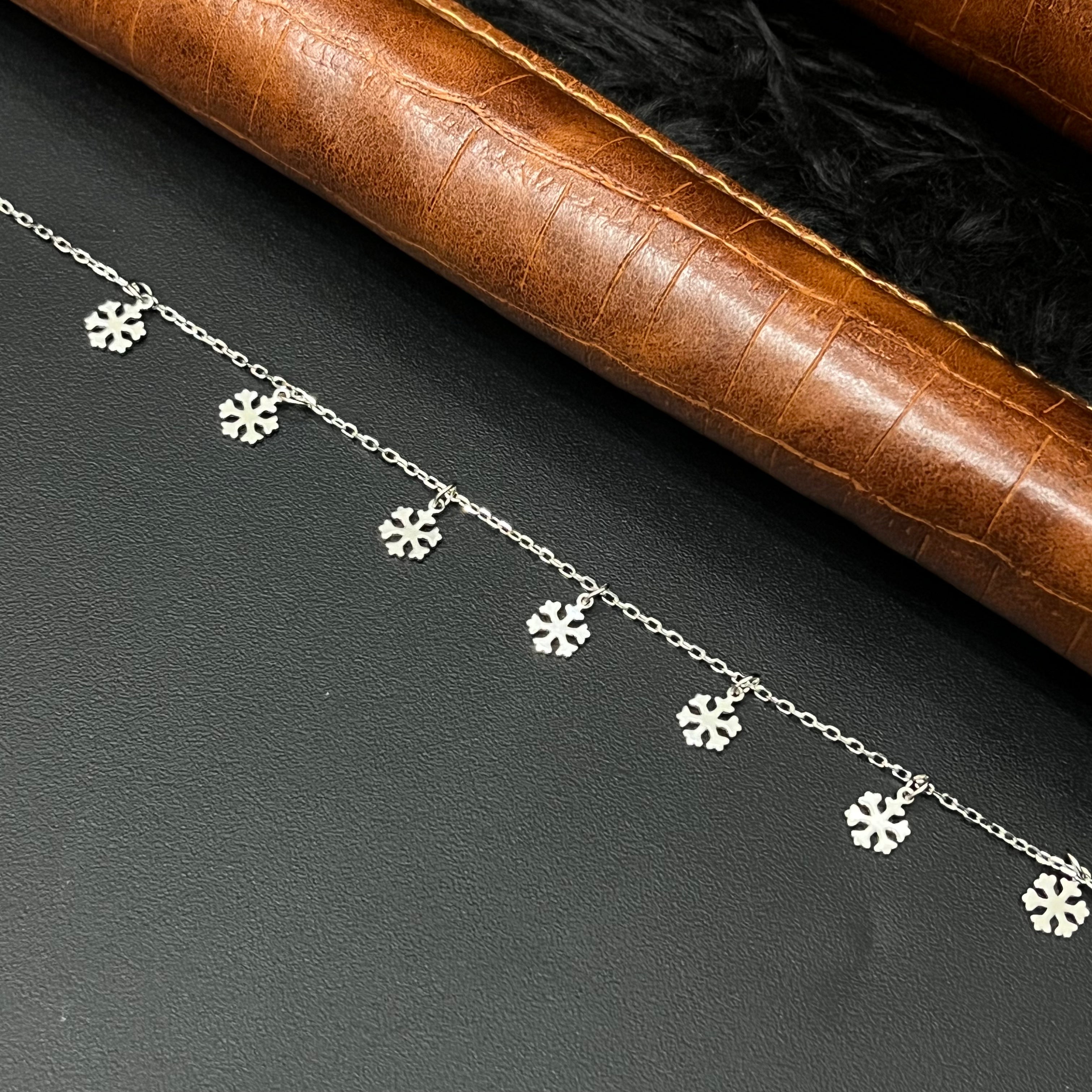 Silver Ladies Bracelet Snow Flake Charms