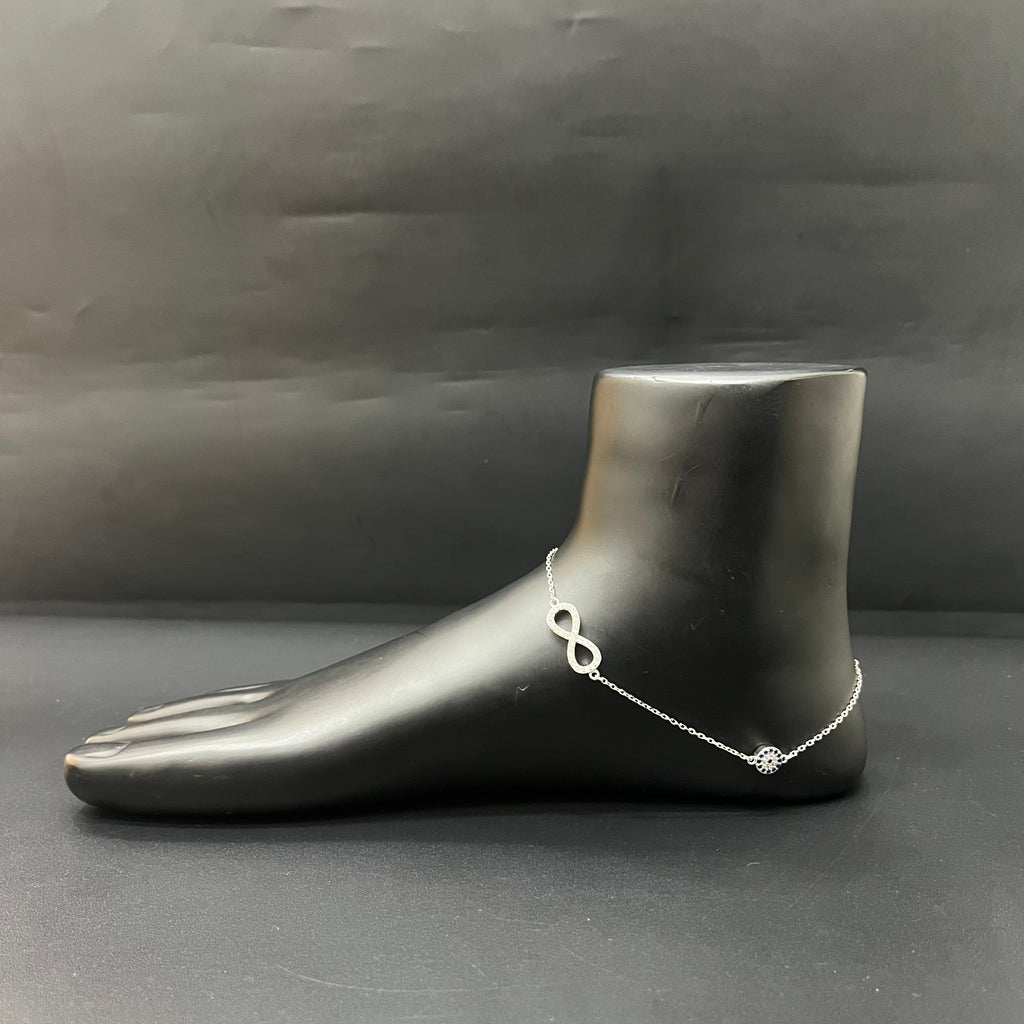 Silver Ladies Anklet Infinity