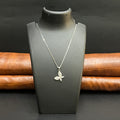 Silver Ladies Pendant Chain Butterfly Crystal 925