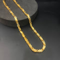 Silver Mens Chain Kathli Diamond Cut Link Lock Gold FInish 925