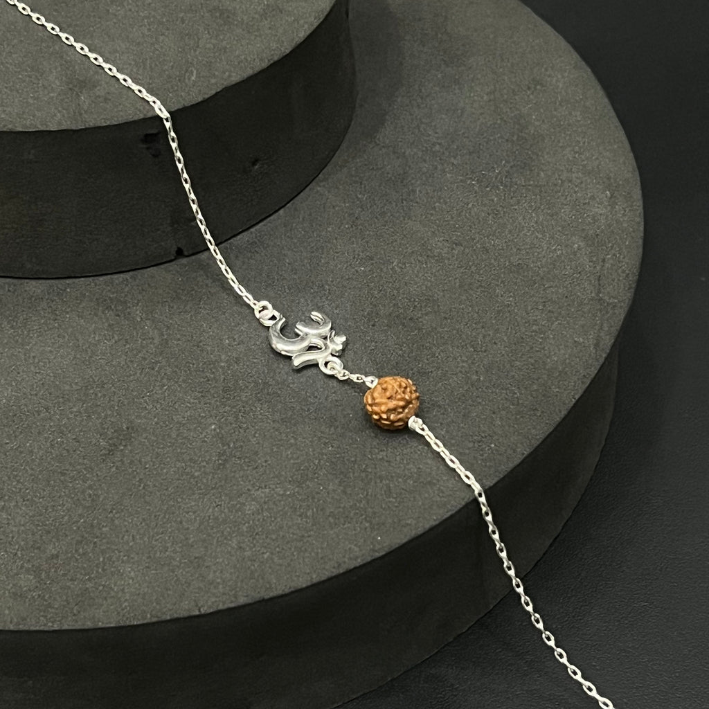 Slver Ruraksh & OM Bracelet