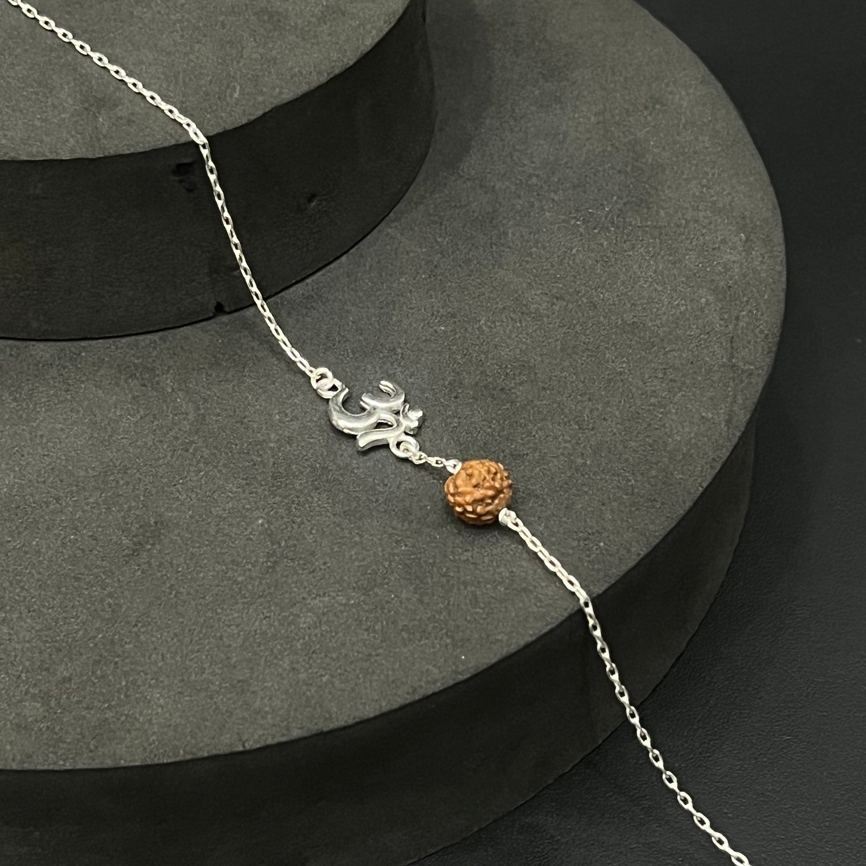 Slver Ruraksh & OM Bracelet
