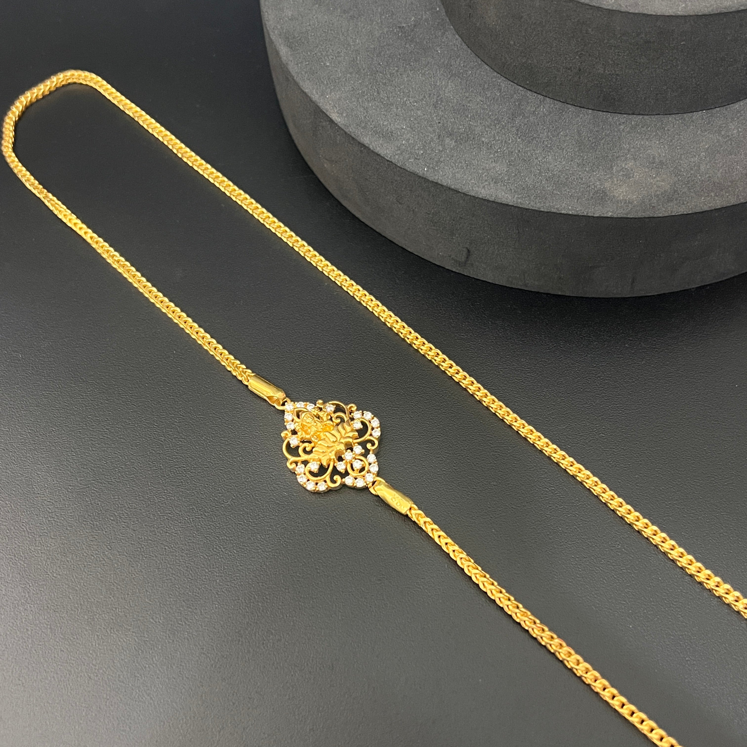 Silver Lakshmi thali Sarad Gold Finished