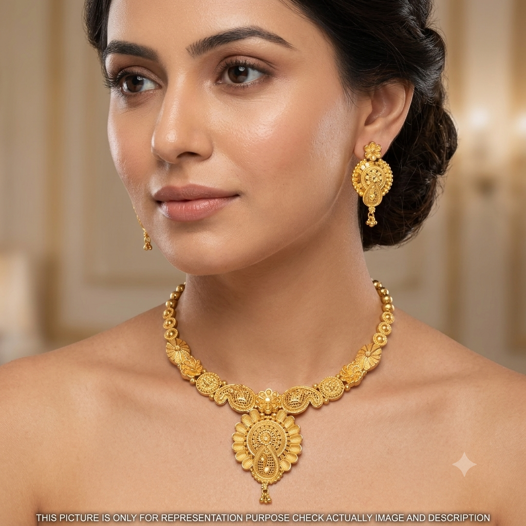 Silver Neckalce Gold Finished Bombay 925 B2
