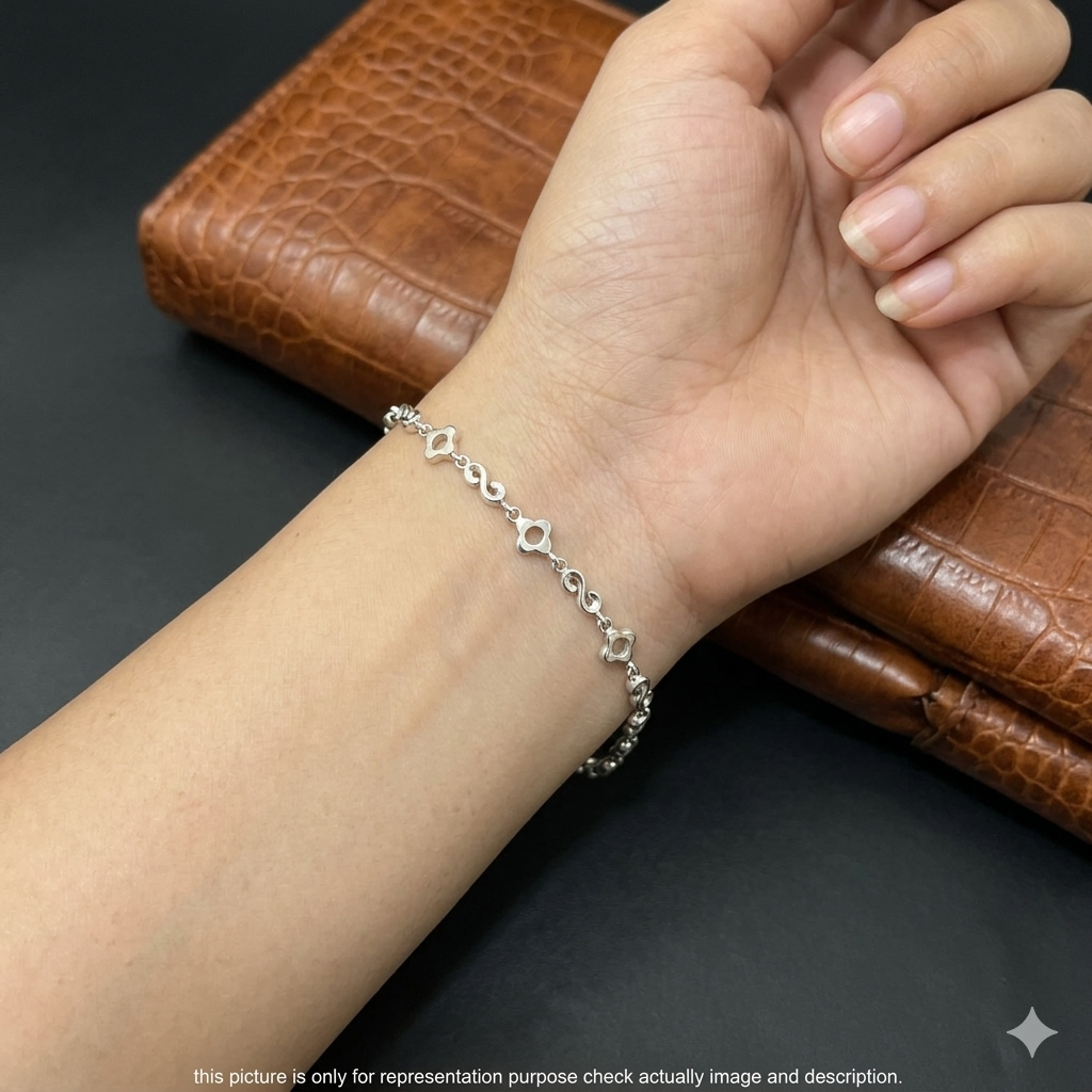 Silver Ladies Bracelet Rhodium R01 925